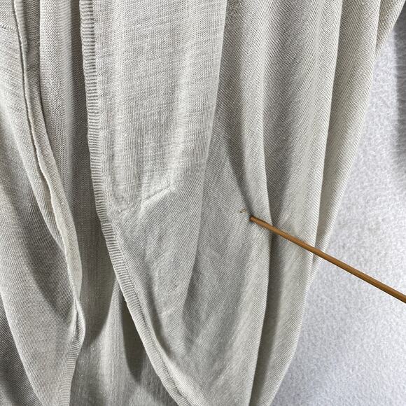 THEORY Cardigan Womens PS Linen Blend Long Curved Shawl Open Front Dolman Gray - Picture 9 of 10